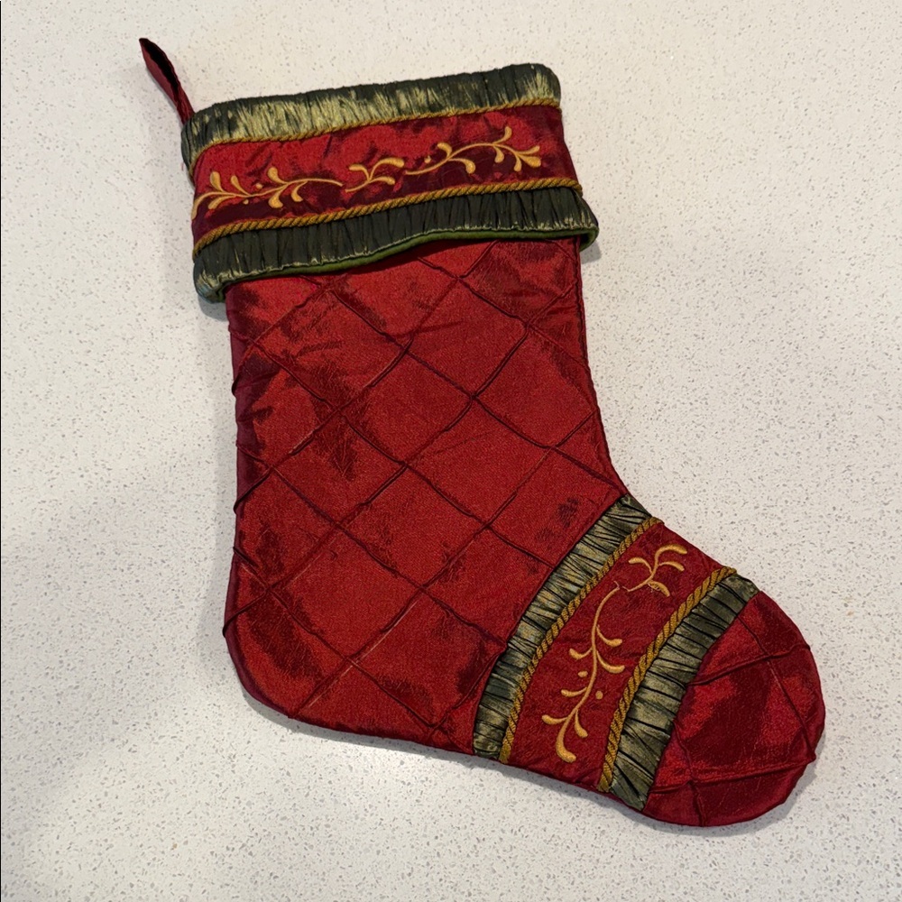 Elegant Red Holiday Stocking